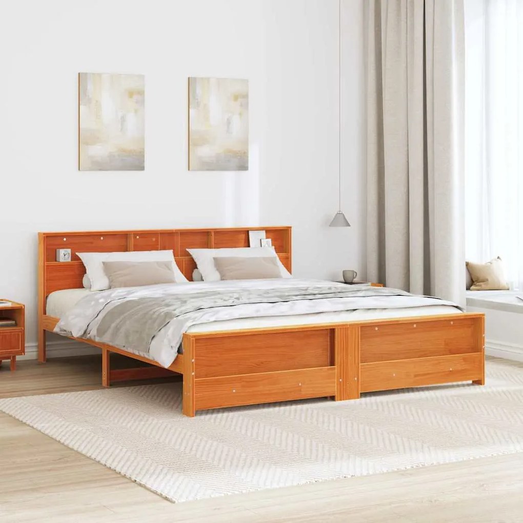 vidaXL Σκελετός Κρεβατιού Καφέ κεριού 180 x 200 cm Μασίφ ξύλο πεύκου