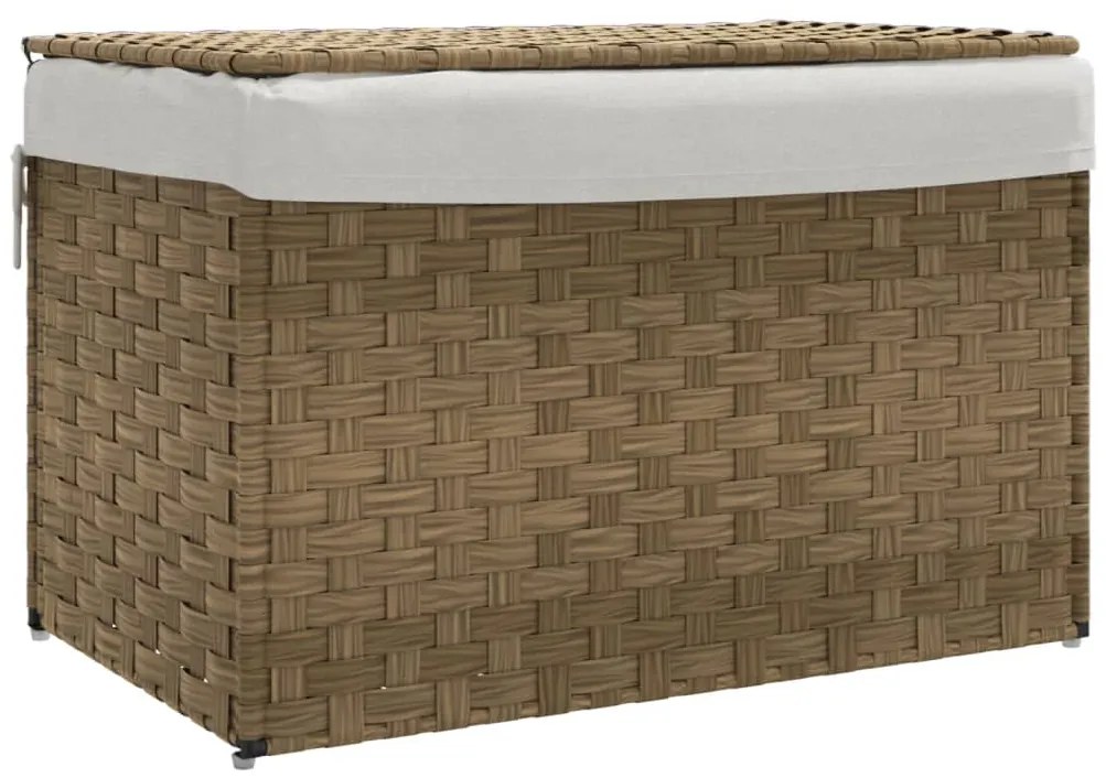 vidaXL Καλάθι Πλυντηρίου με Καπάκι 55,5 x 35 x 34 εκ. από Συνθ. Ρατάν