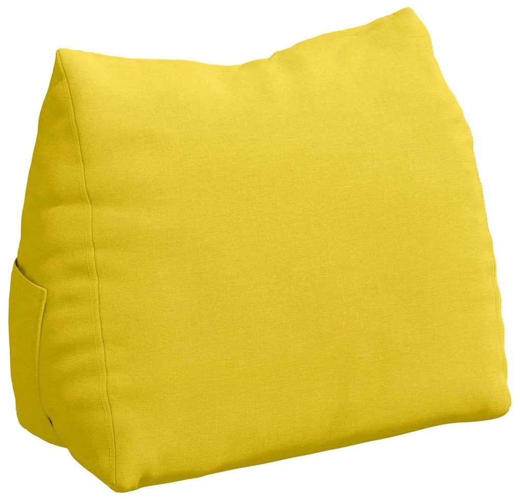 vidaXL Μαξιλάρι Πλάτης Απαλό Κίτρινο 45 x 20 x 35 εκ. ύφασμα