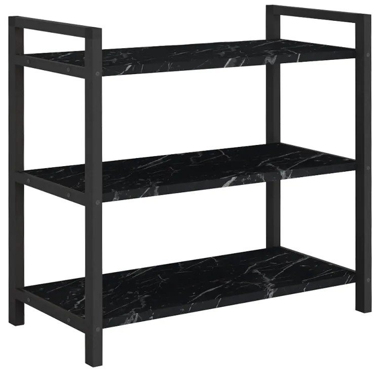 Παπουτσοθήκη Navari Megapap 9 ζευγών μεταλλική - μελαμίνης χρώμα μαύρο εφέ μαρμάρου 66x36x70εκ. - GP041-0008,3 - GP041-0008,3