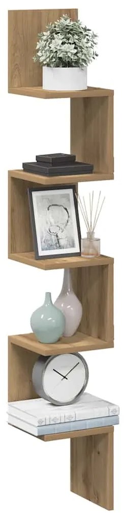 vidaXL Γωνιακό ράφι τοίχου Δρυς τεχνίτης 20x20x127,5 cm