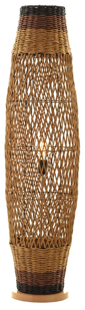 ΦΩΤΙΣΤΙΚΟ ΔΑΠΕΔΟΥ HM4343 ΜΕΤΑΛΛΟ-PAPER ROPE ΣΕ ΜΠΕΖ ΑΜΜΟΥ-ΜΑΥΡΟ Φ30X120Υεκ.