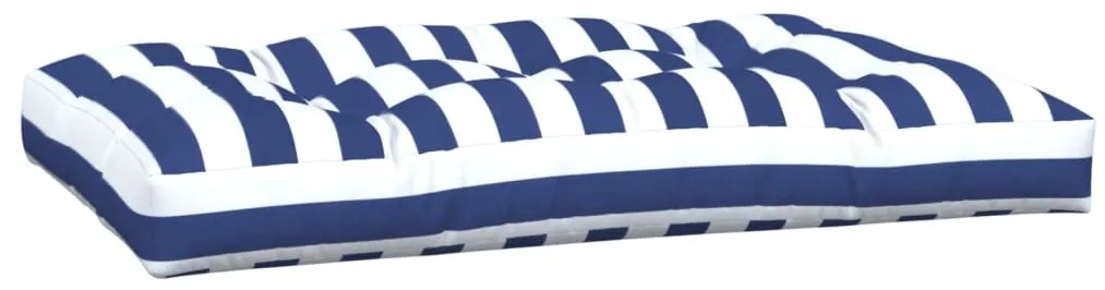 vidaXL Μαξιλάρια Παλέτας 2 τεμ. Μπλε & Λευκά Ριγέ Υφασμάτινα