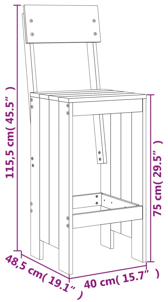 ΣΚΑΜΠΟ ΜΠΑΡ 2 ΤΕΜ. 40 X 48,5 X 115,5 ΕΚ. ΑΠΟ ΜΑΣΙΦ ΞΥΛΟ ΠΕΥΚΟΥ 825359