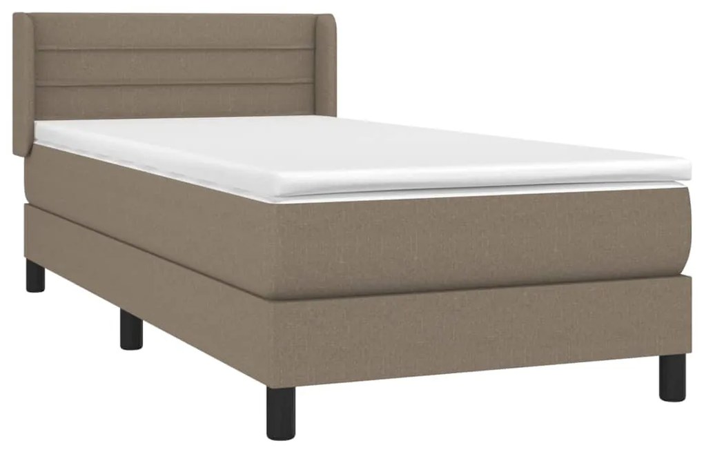 vidaXL Κρεβάτι Boxspring με Στρώμα Taupe 80x200 εκ. Υφασμάτινο