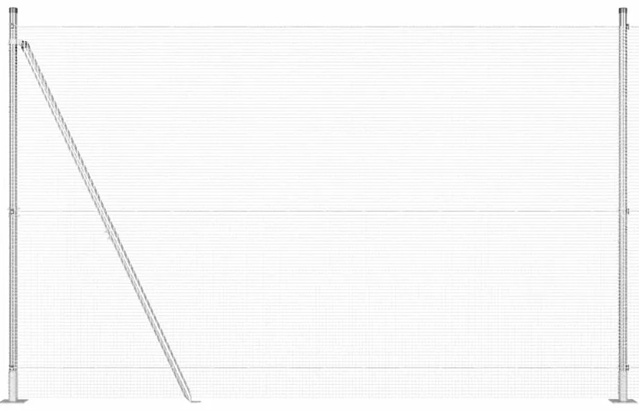 vidaXL Φράχτης με Στήλες. Ασημί 1.6 x 25 m Ατσάλι