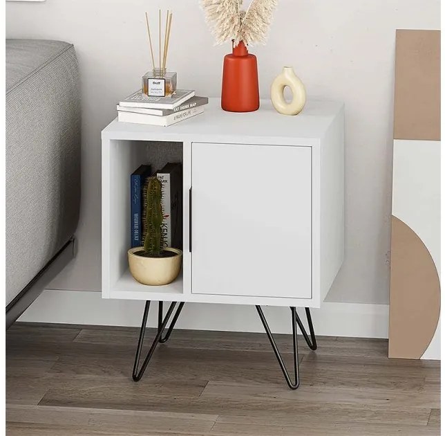 Κομοδίνο μελαμίνης Glynn Megapap λευκό 50,2x44,6x60εκ. GP037-0081,2-GP037-0081,2-Λευκό GP037-0081,2