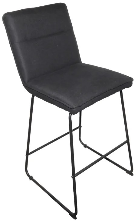 Σκαμπό μπαρ Essential pakoworld ύφασμα μαύρο-πόδι μάυρο μεταλλικό 53x64.5x107εκ