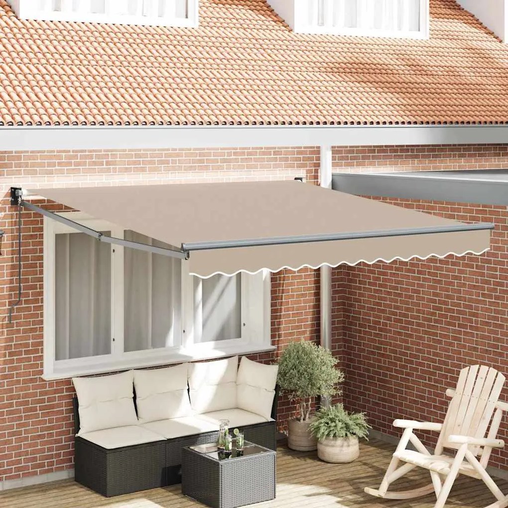 vidaXL Χειροκίνητη Ρυθμιζόμενη Σκηνή Μπεζ 350x250 εκ.