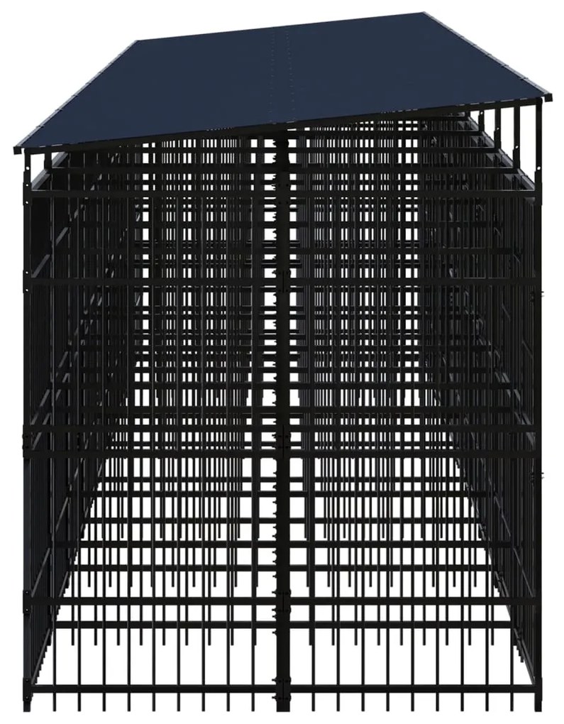 vidaXL Κλουβί Σκύλου Εξωτερικού Χώρου με Οροφή 16,59 μ² από Ατσάλι