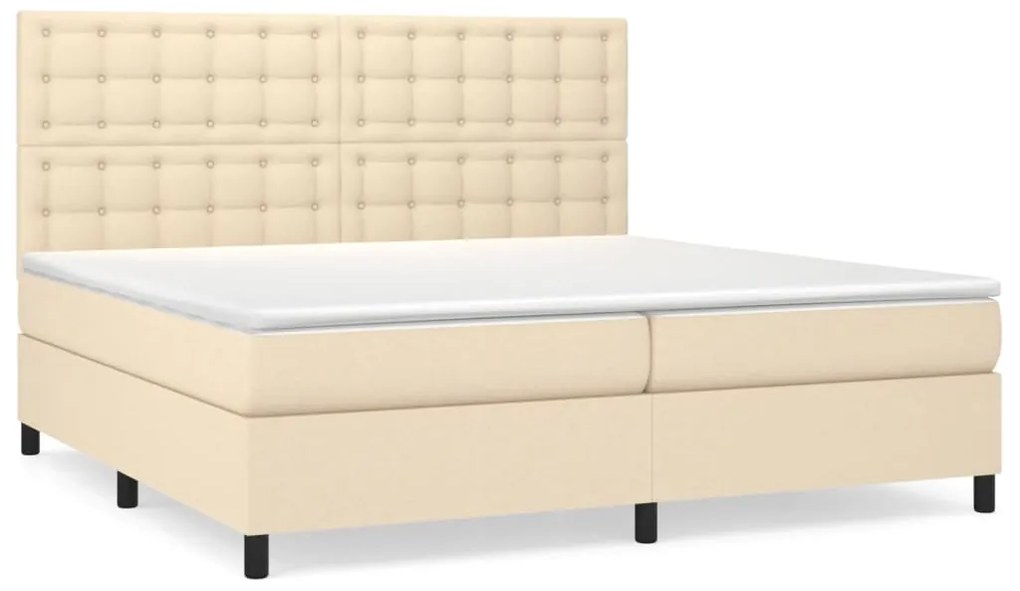 ΚΡΕΒΑΤΙ BOXSPRING ΜΕ ΣΤΡΩΜΑ ΚΡΕΜ 200X200 ΕΚ. ΥΦΑΣΜΑΤΙΝΟ 3142126