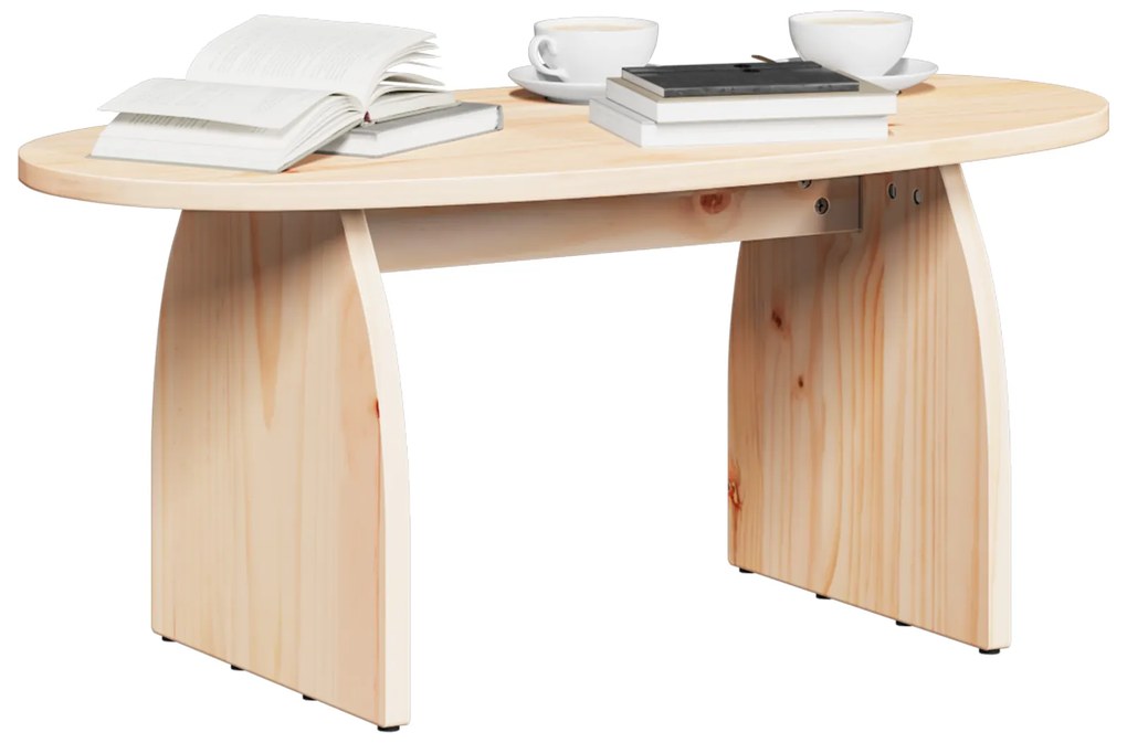vidaXL Τραπεζάκι σαλονιού Φυσικό 80 x 40 x 35 cm Συμπαγές ξύλο πεύκου
