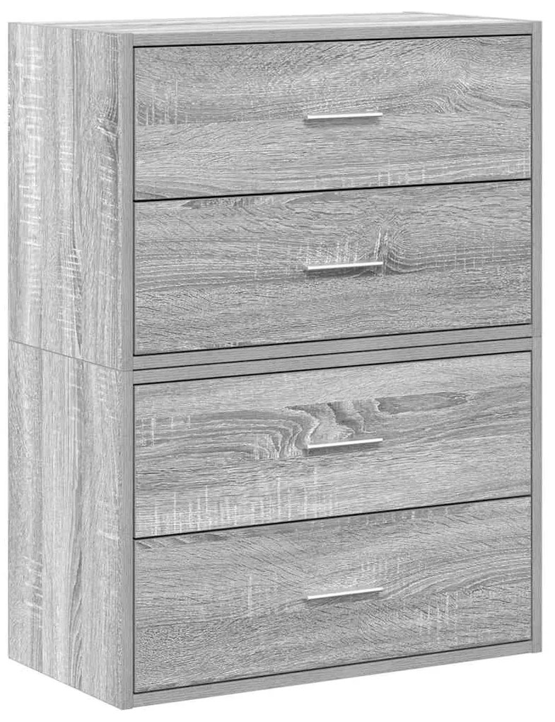 vidaXL Ντουλάπια με 2 συρτάρια 2 τεμ. Γκρι Sonoma 60x31x40 εκ.