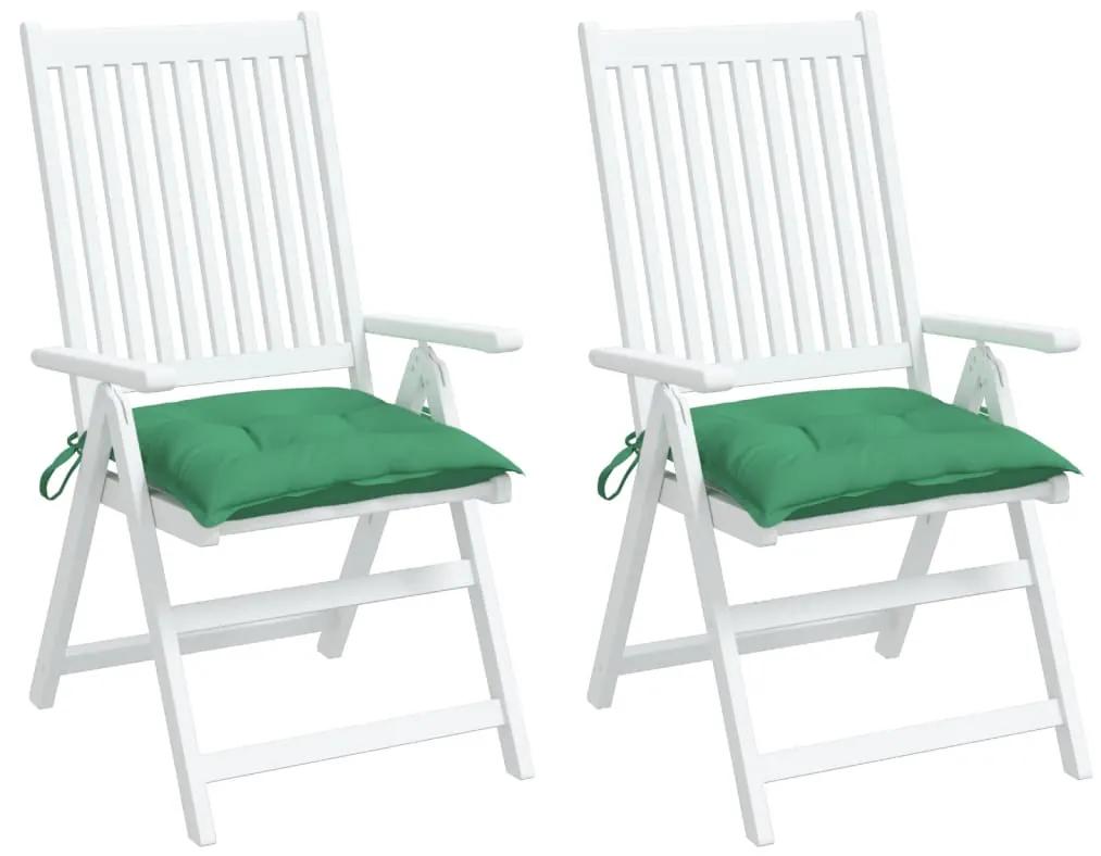 vidaXL Μαξιλάρια Καρέκλας 2 τεμ. Πράσινα 50 x 50 x 7 εκ. Υφασμάτινα