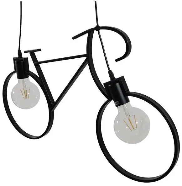 Κρεμαστό Φωτιστικό Οροφής 2xE27 Μαύρο 67x1.5xΥ41cm BIKE BLACK 01213 Globostar-1213-Μαύρο 01213