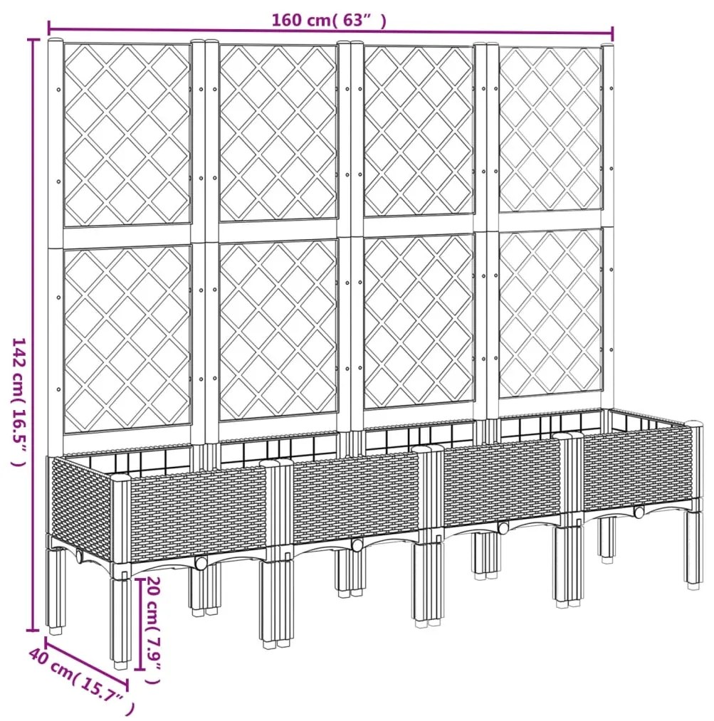 ΖΑΡΝΤΙΝΙΕΡΑ ΚΗΠΟΥ ΜΕ ΚΑΦΑΣΩΤΟ ΜΑΥΡΟ 160 X 40 X 142 ΕΚ. ΑΠΟ PP 367933