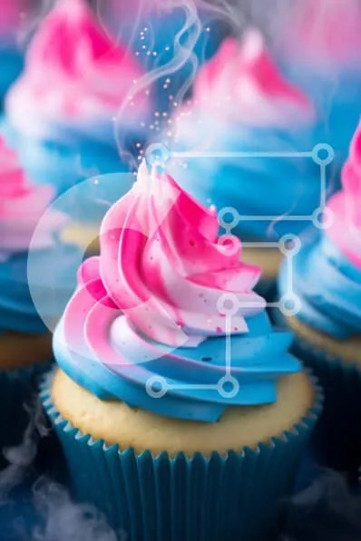 Intra Συλλεκτικό Ξύλινο Παζλ Plywood  4mm - Πολύχρωμα Cupcakes με ροζ και μπλε γλάσο Σε Ξύλινο Κουτί - Διαστάσεις: 10x10 cm – 25 κομμάτια