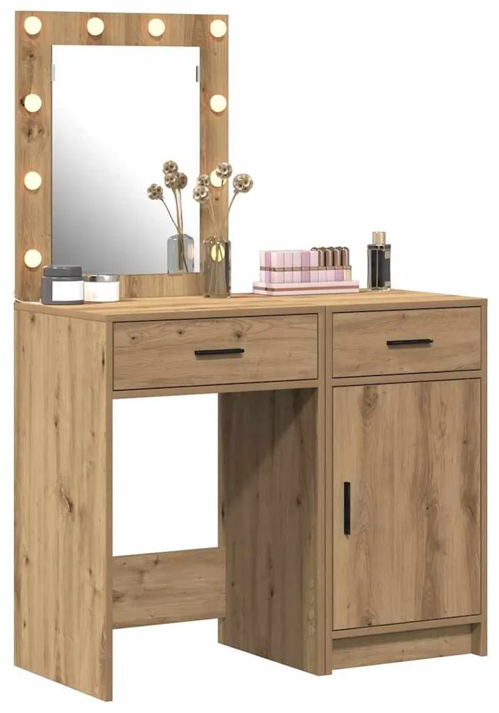 vidaXL Τραπέζι περιποίησης με συρτάρι 2 pcs Καφέ 50 x 41 x 135 εκ