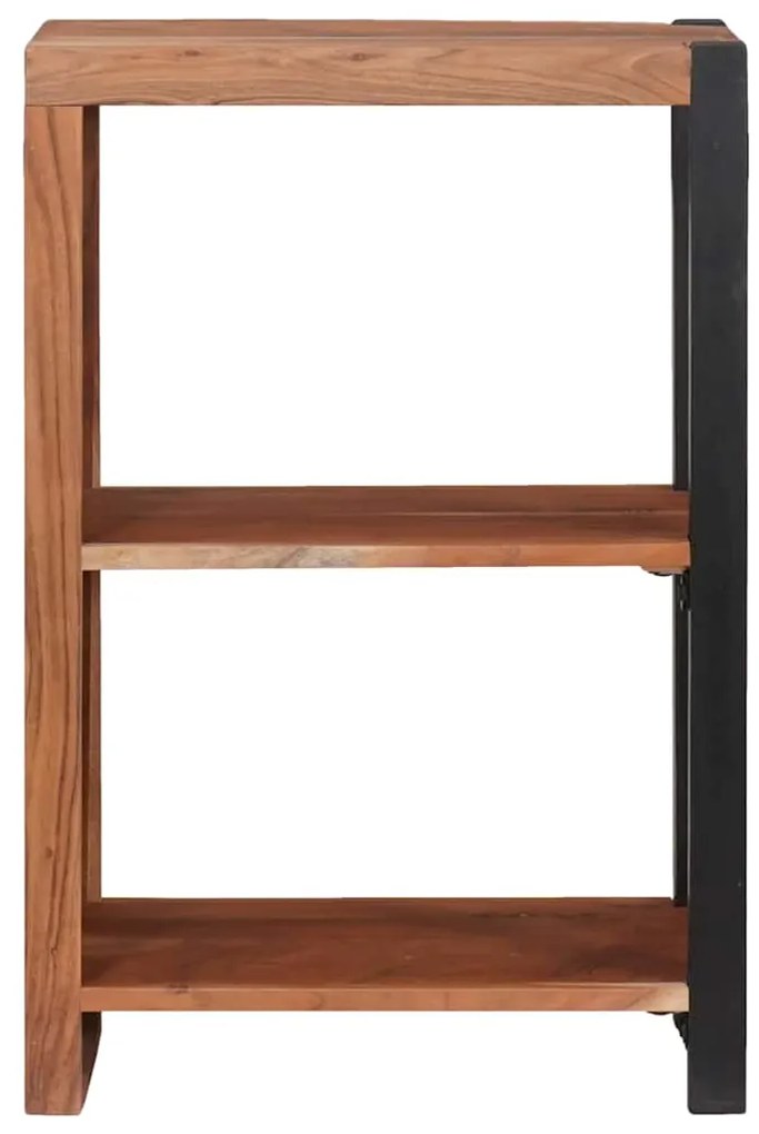 vidaXL Βιβλιοθήκη Καφέ, Μαύρο 50 x 30 x 75 εκ Στερεό Ξύλο Ακακίας