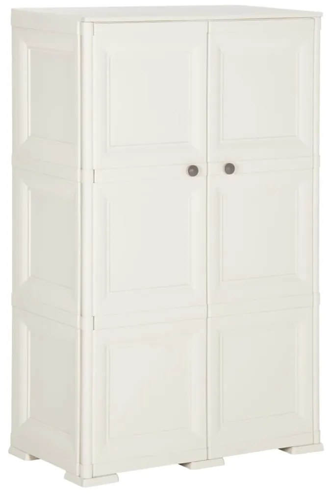 vidaXL Πλαστικό Ντουλάπι Angora Λευκό 79 x 43 x 125εκ. με Σχέδιο Ξύλου