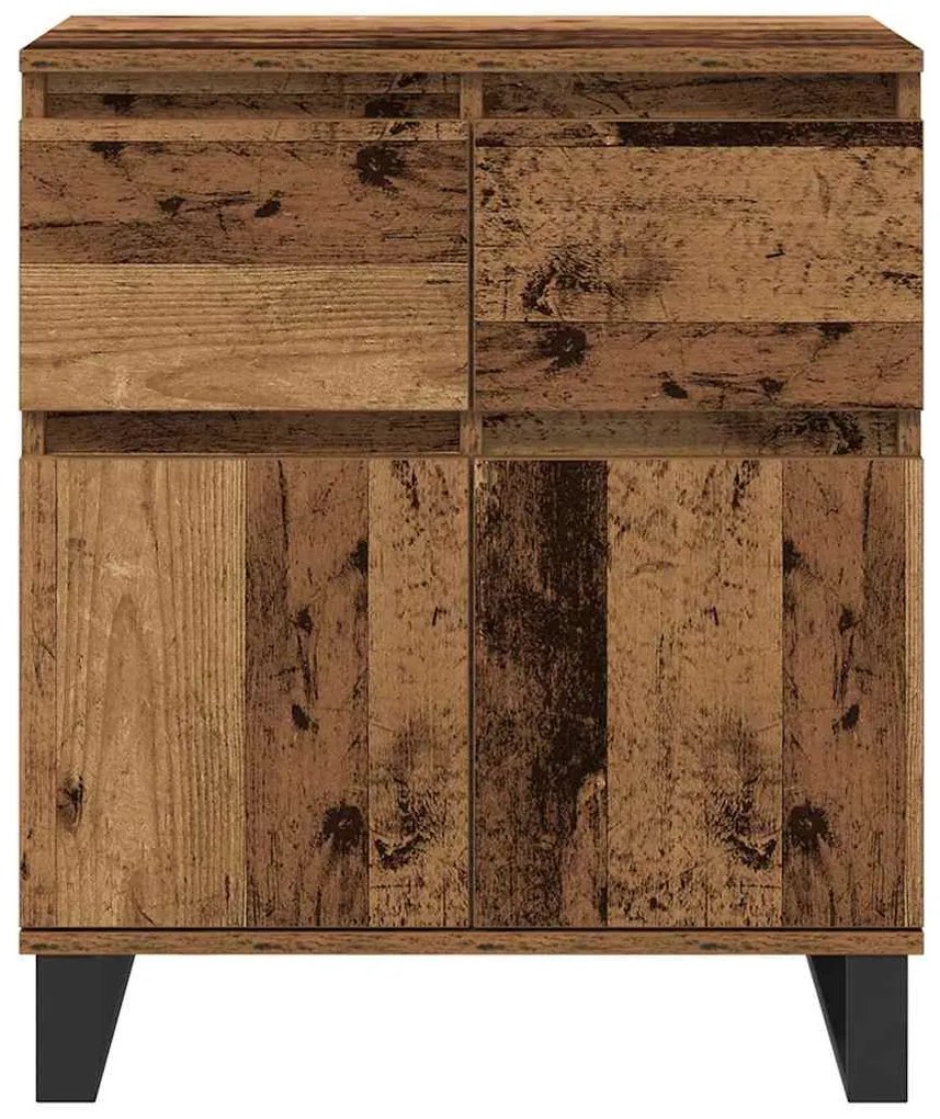 vidaXL Πλαϊνό γραφείο με συρτάρι Παλιό Ξύλο 60 x 35 x 70 cm