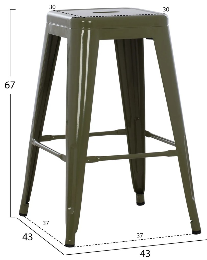 ΣΚΑΜΠΟ ΜΕΣΑΙΟΥ ΥΨΟΥΣ ΜΕΤΑΛΛΙΚΟ MELITA-PRO HM8573.43 DARK OLIVE GREEN 43x43x67Υεκ. (1 Τεμμάχια)