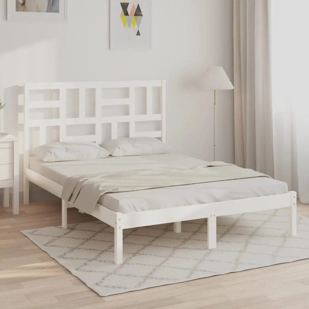 vidaXL Πλαίσιο Κρεβατιού Λευκό 160 x 200 εκ. από Μασίφ Ξύλο