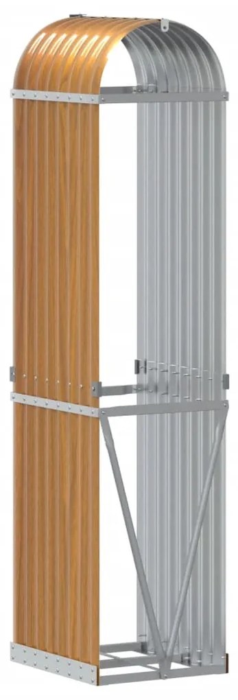 vidaXL Ξυλοθήκη Ξύλινη Όψη 40x45x170 εκ. από Γαλβανισμένο Ατσάλι