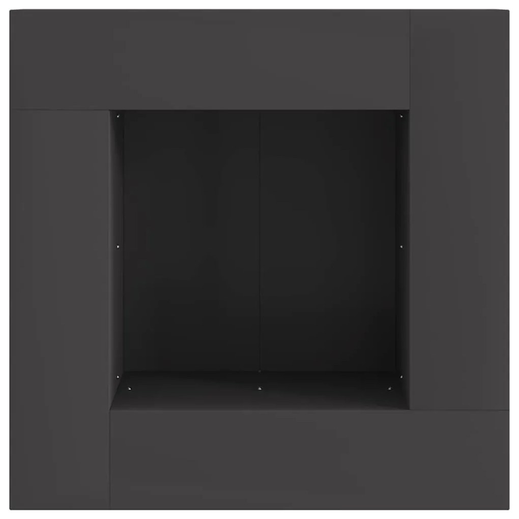 vidaXL Μαύρη Τετράγωνη Φωτιά 60x60x30 εκ. Χάλυβας