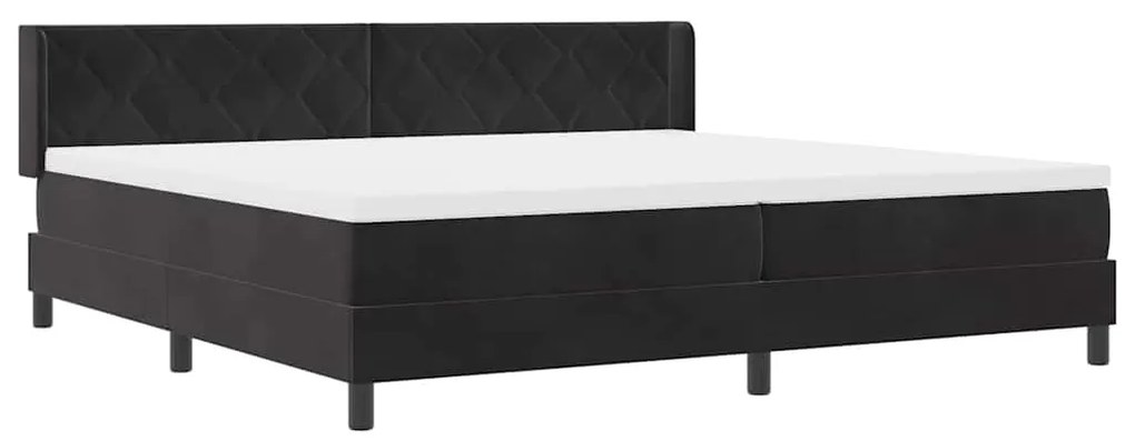 vidaXL Κρεβάτι με ελατήρια με στρώμα Μαύρο 200 x 200 cm Πολυεστέρας