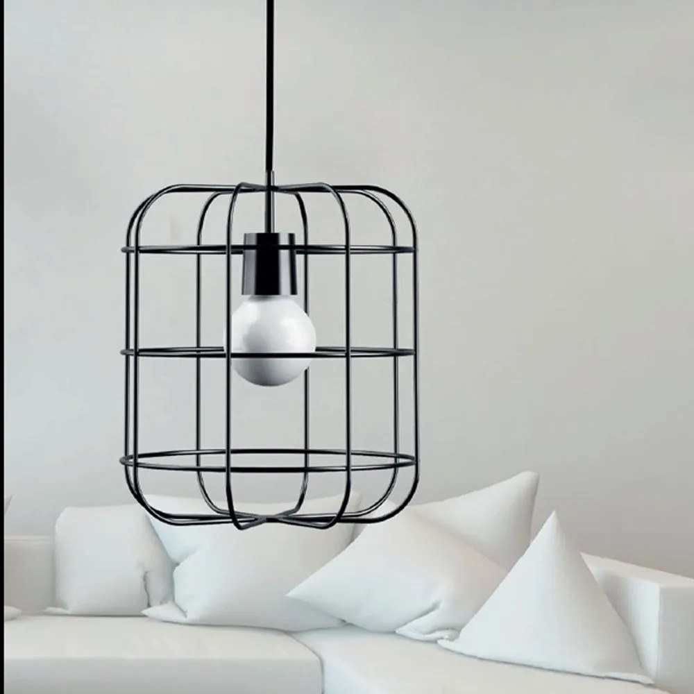Φωτιστικό Οροφής Κρεμαστό 09700-04 E27 LED 15W 32x35cm Black Luma