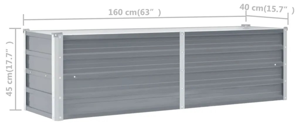 ΖΑΡΝΤΙΝΙΕΡΑ ΥΠΕΡΥΨΩΜΕΝΗ ΓΚΡΙ 160X40X45 ΕΚ. ΓΑΛΒΑΝΙΣΜ. ΧΑΛΥΒΑΣ 44850