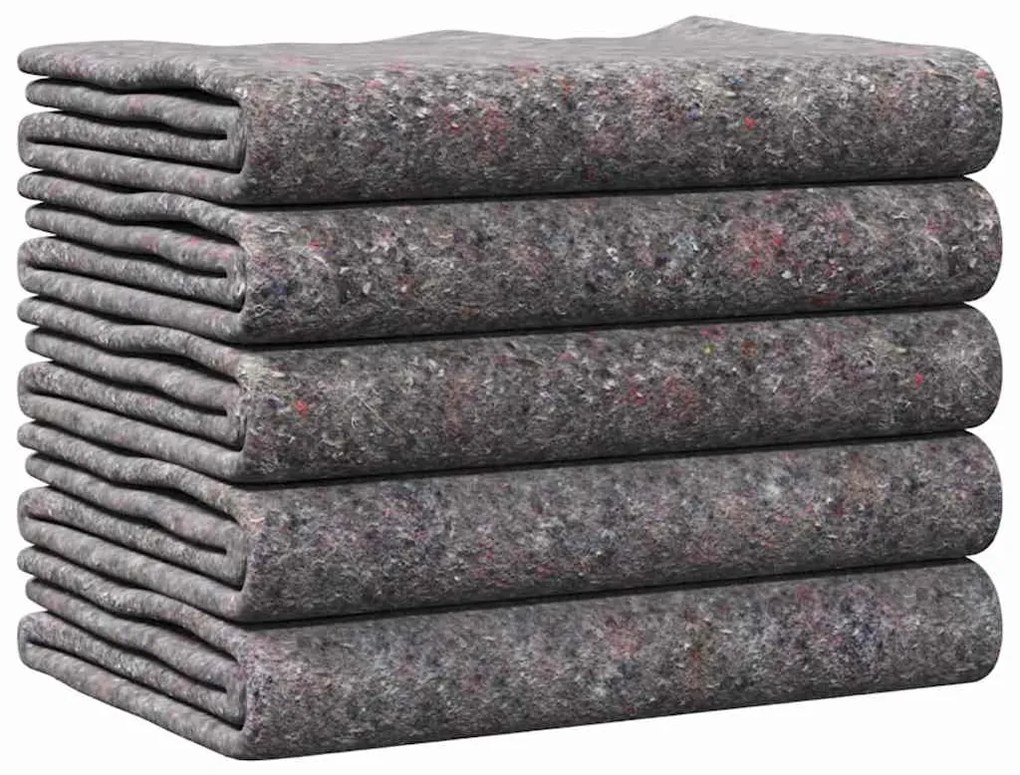 vidaXL Κουβέρτες Μετακόμισης 5 pcs Γκρι 150 x 200 cm ύφασμα