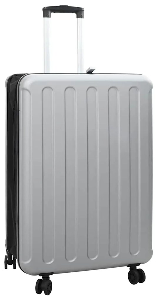 vidaXL Βαλίτσα με κλειδαριά Ασημί 50 x 30 x 76 εκ. ΑΒΣ Πλαστικό