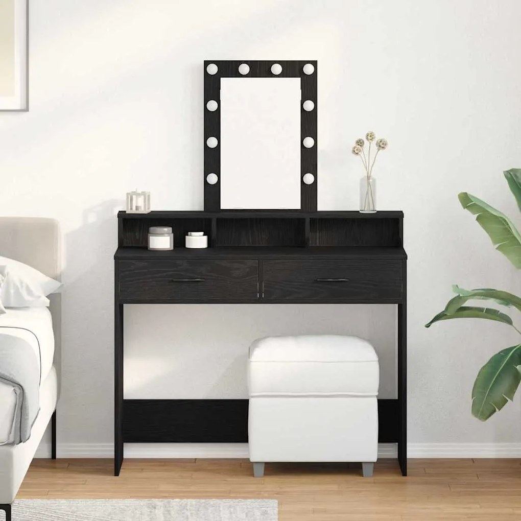 vidaXL Τραπέζι περιποίησης Μαύρο 100 x 41 x 140 εκ. Επεξεργασμένο ξύλο