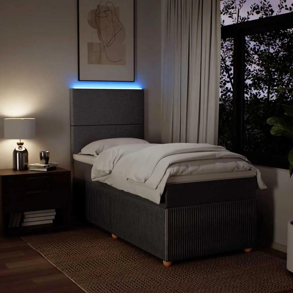 vidaXL Κρεβάτι Boxspring με Στρώμα Taupe 100 x 200 εκ. Υφασμάτινο