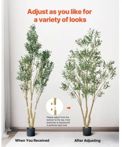 VEVOR 240cm Artificial Olive Tree Tall Fake Plant with Pot for Home Office