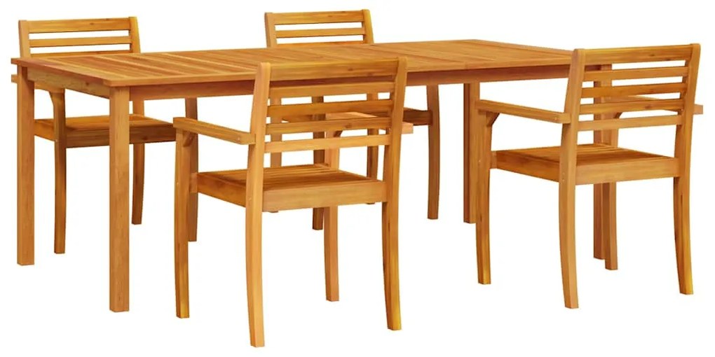 vidaXL Σέτ φαγητού για κήπο 7 pcs Καφέ Μασίφ ξύλο ακακίας