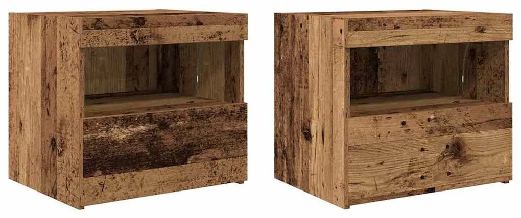vidaXL Κομοδίνο 2 pcs Παλαιό ξύλο 50 x 40 x 45 cm Επεξεργασμένο ξύλο
