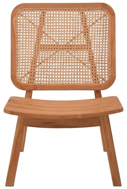 Καρέκλα Viborg φυσικό teak ξύλο-φυσικό rattan 60x75x87εκ