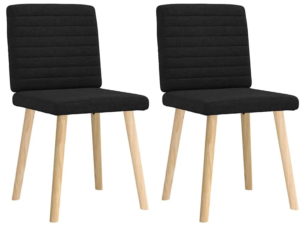 vidaXL Καρέκλες Τραπεζαρίας 2 τεμ. Μαύρες Υφασμάτινες