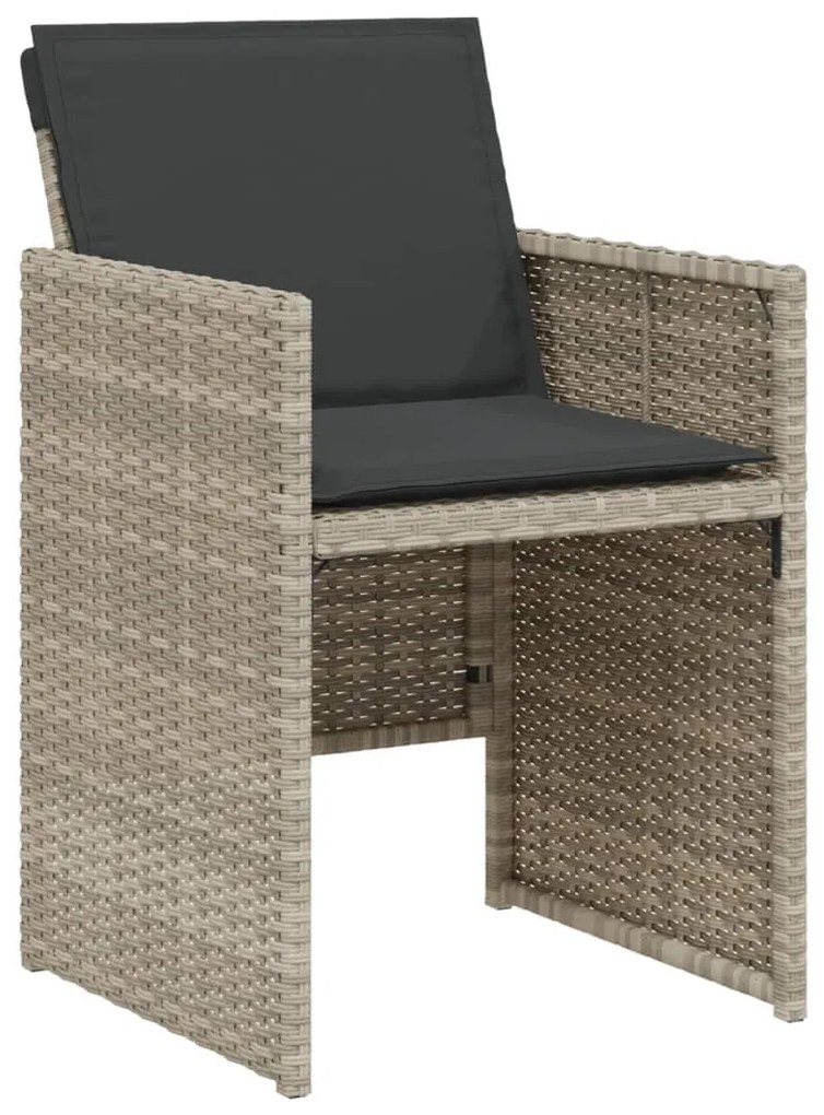 vidaXL Σετ Επίπλων Bistro 3 τεμ. Αν. Γκρι Συνθετικό Ρατάν με Μαξιλάρια