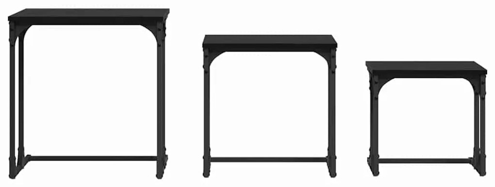 vidaXL Φωτιστικό Τραπεζάκι 3 pcs Μαύρη δρυς 50.5 x 35 x 53 εκ.