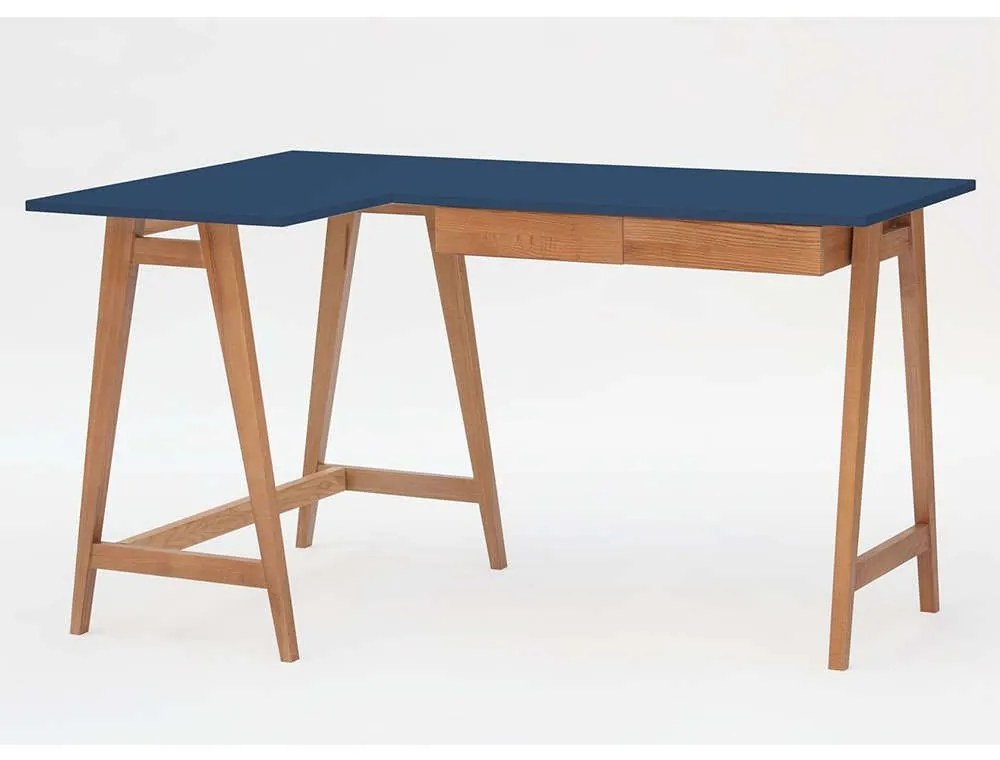 Γραφείο Luka Αριστερή Γωνία LUKALOFOAK15 135x50x75cm Oak-Navy Blue