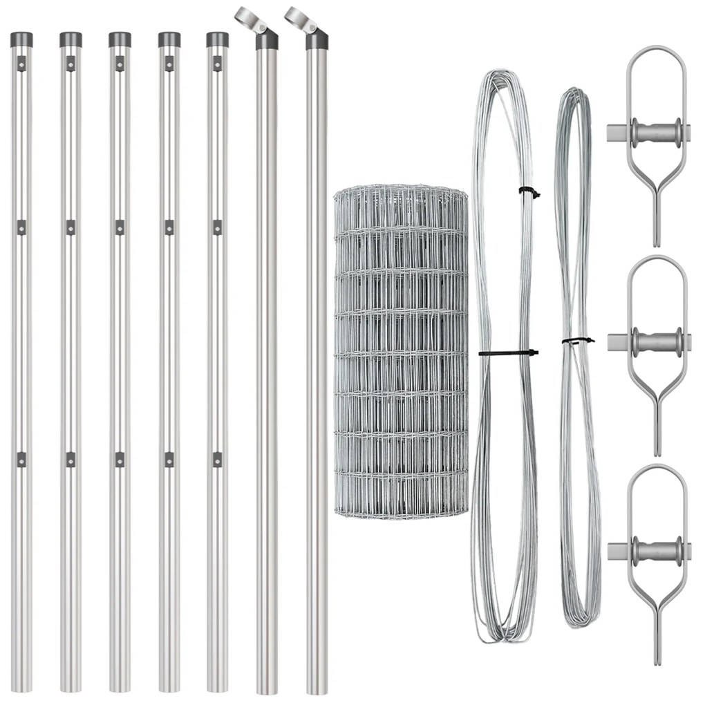 vidaXL Euro Fence με 13 Πόλους 0.8x25 μ Γαλβανισμένος Χάλυβας