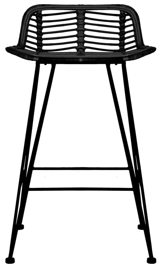 vidaXL Καρέκλες Μπαρ 2 τεμ. Μαύρες από Ρατάν