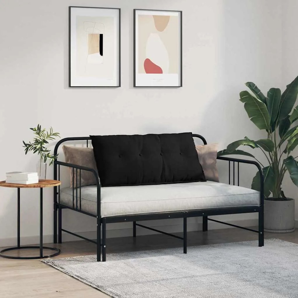 vidaXL Μαξιλάρι Πλάτης Μαύρο 100 x 50 cm Ύφασμα Μικροΐνας