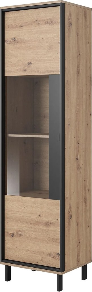 Βιτρίνα Nest Φυσικό Artisan+Black pearl 52x193x40cm