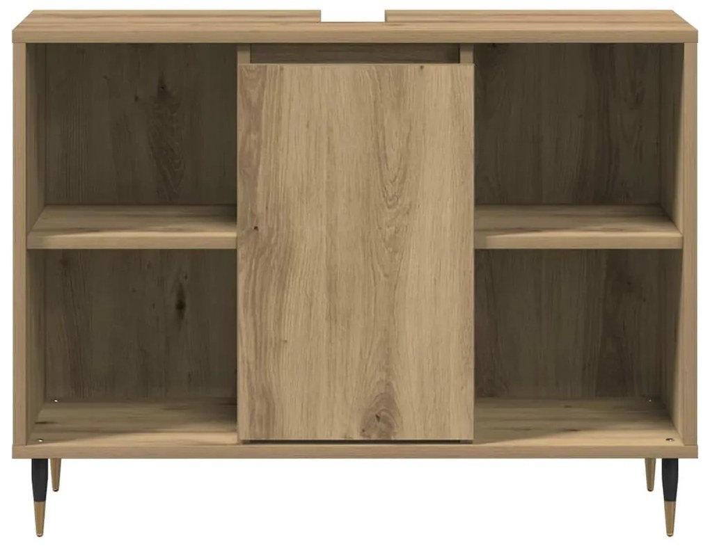 vidaXL Ντουλάπι Μπάνιου με ράφι με πόρτα artisan δρυς 80 x 33 x 60 εκ
