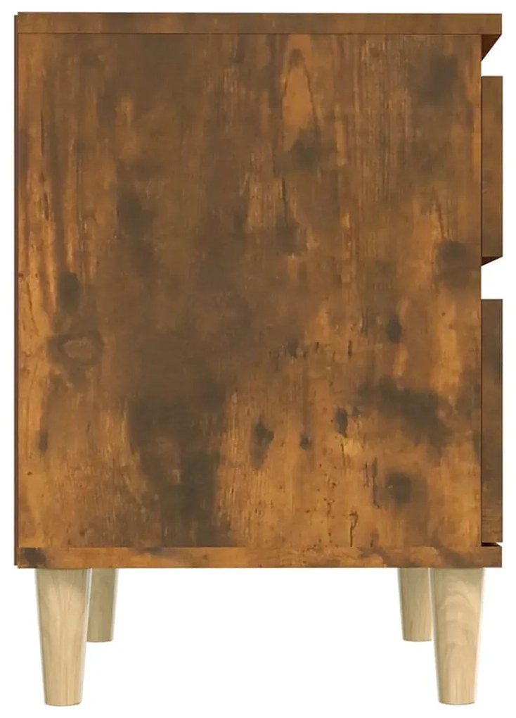 vidaXL Κομοδίνα 2 τεμ. Καπνιστή Δρυς 40 x 35 x 50 εκ.